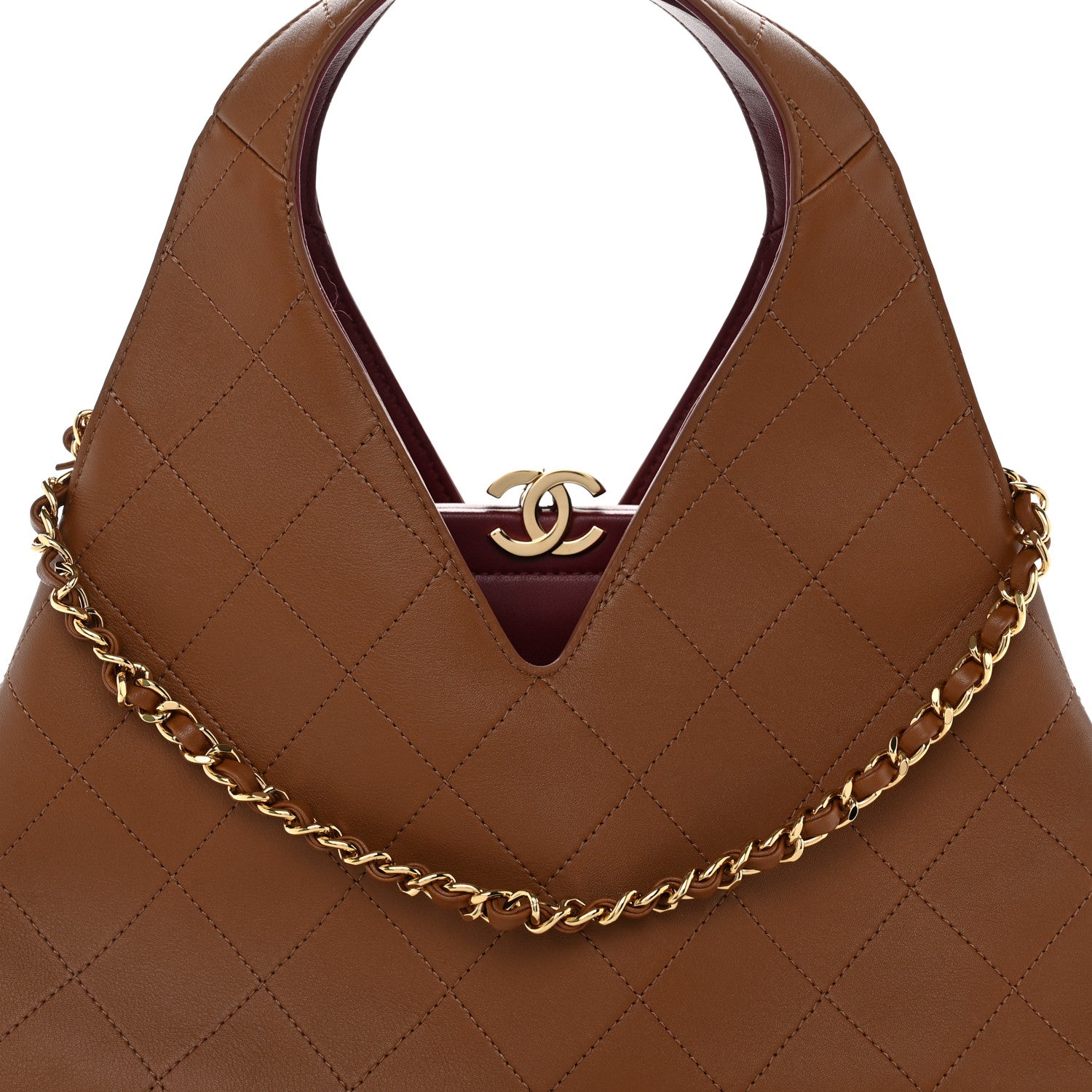 Chanel Calfskin Chic Lady Small Shopping Tote Brown 8 of 11
