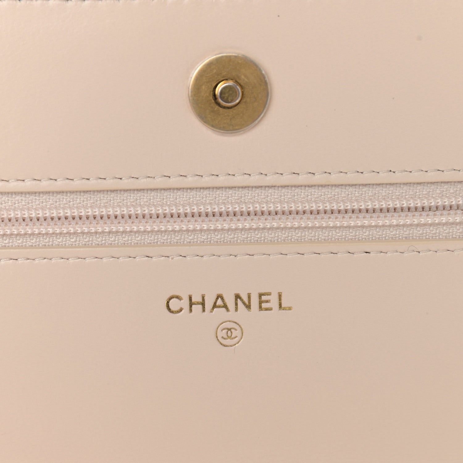 Chanel Lambskin Quilted Chain Around Wallet On Chain WOC Beige 6 of 12