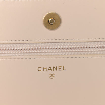 Chanel Lambskin Quilted Chain Around Wallet On Chain WOC Beige 6 of 12