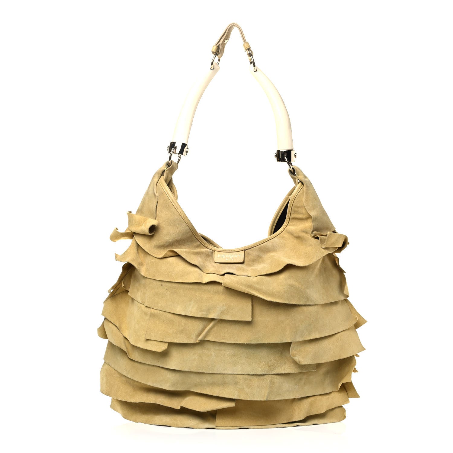 Saint Laurent Suede Ruffle Small Saint Tropez Beige 1 of 4