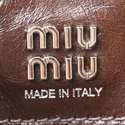 Miu Miu Vitello Shine Logo Embossed Bag Moro 6 of 9