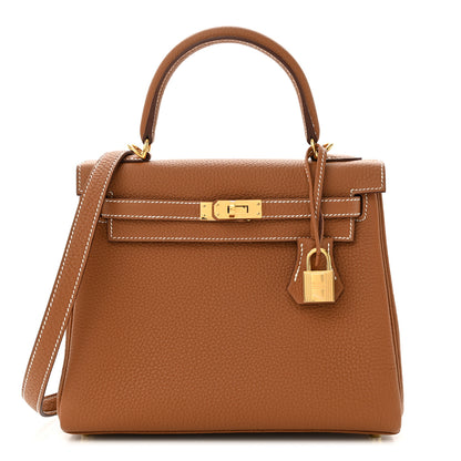 Hermes Togo Kelly Retourne 25 Gold 1 of 10