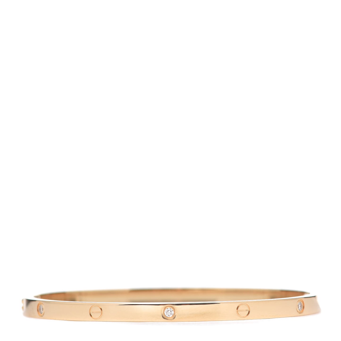 18K Yellow Gold 6 Diamond Small LOVE Bracelet 17