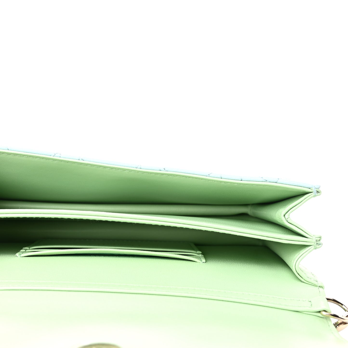 Lambskin Cannage Two Tone Mini My Dior Bag Celestial Blue Light Mint