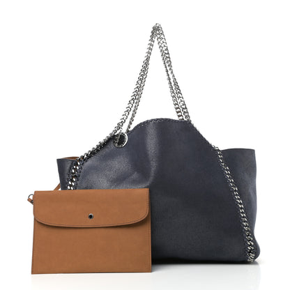 Stella McCartney Shaggy Deer Falabella Reversible Tote Navy Camel 3 of 10