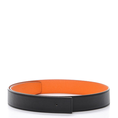 Hermes Swift Epsom 32mm Belt Strap 80 Black Orange 1 of 6