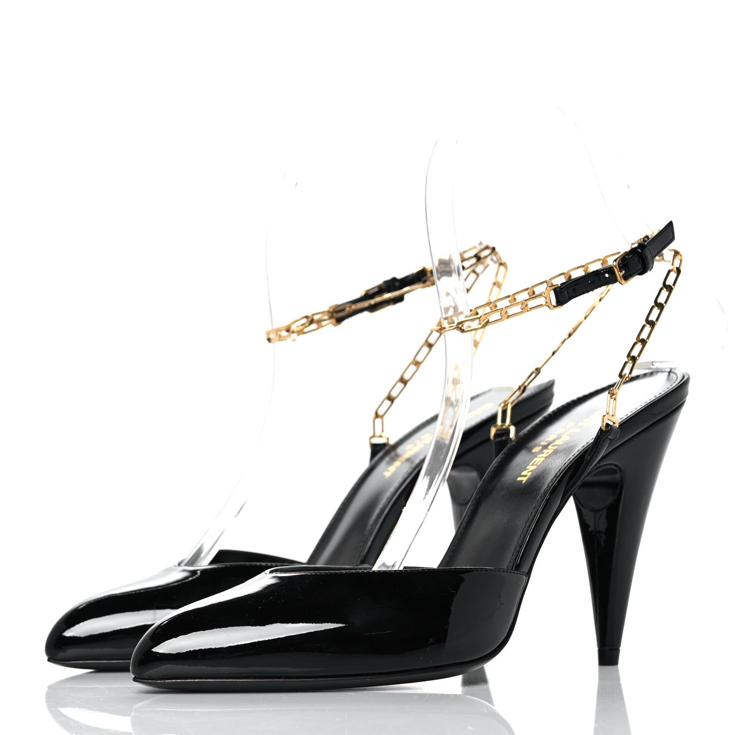 Saint Laurent Patent Venus Chain 95 Pumps 37 Black 3 of 8