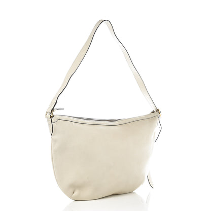 Gucci Grained Calfskin Logo Half Moon Hobo White 3 of 12
