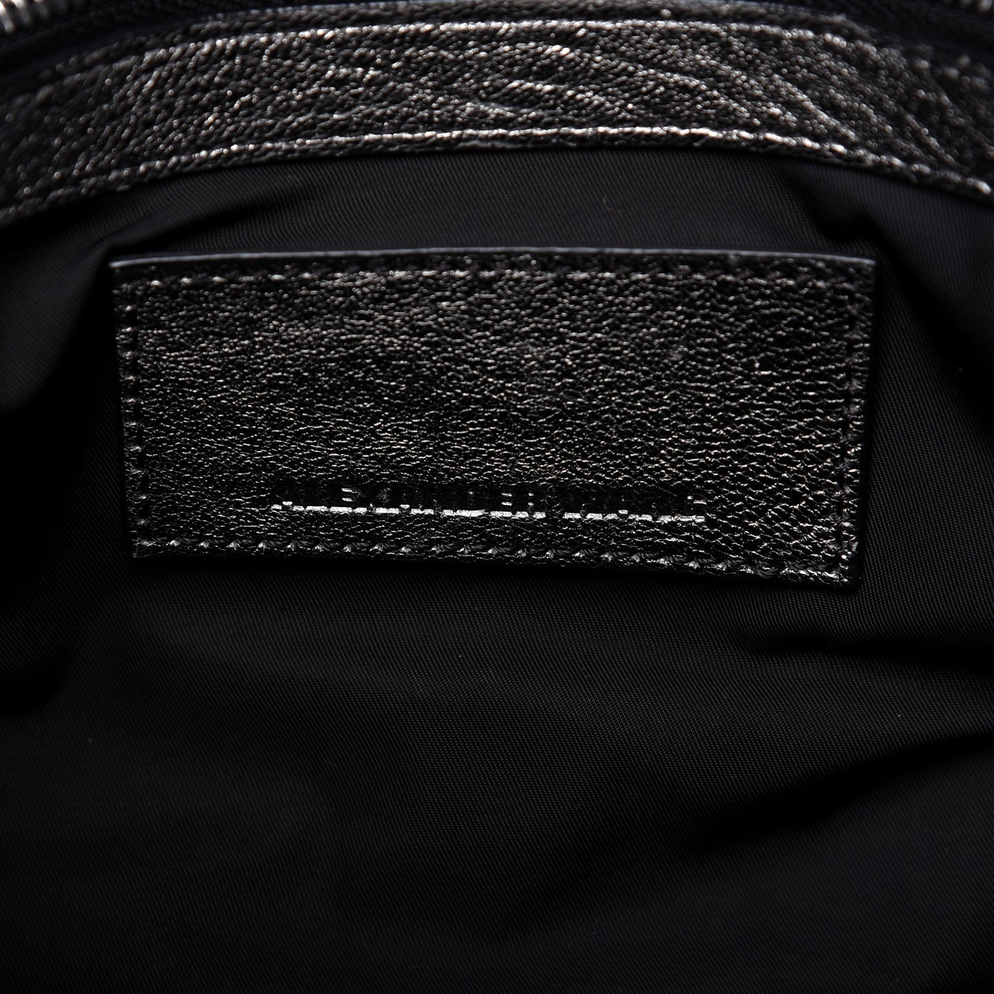Metallic Pebbled Lambskin Rockie Carbon Silver Hardware