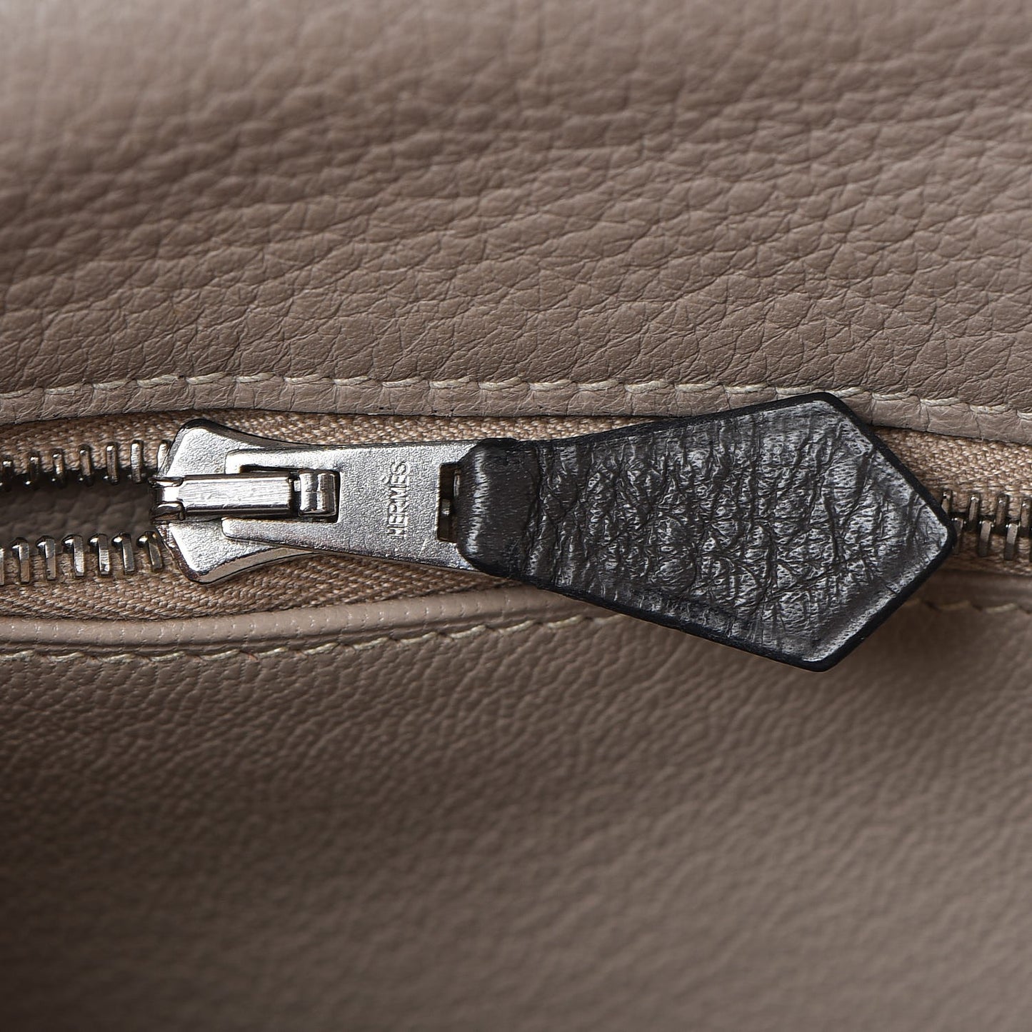 Taurillon Clemence Tri-color Kelly Retourne 35 Graphite Gris Tourterelle Gris Clair