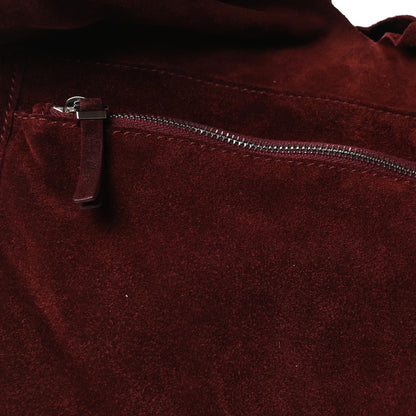 The Row Suede Bindle Bag Burgundy 6 of 8
