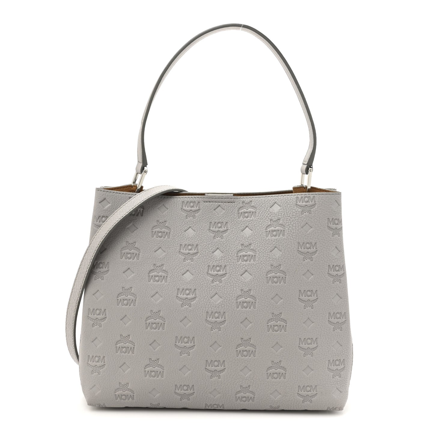 MCM Calfskin Ottomar Monogram Sarah Convertible Hobo Dove 1753174 – FASHIONPHILE