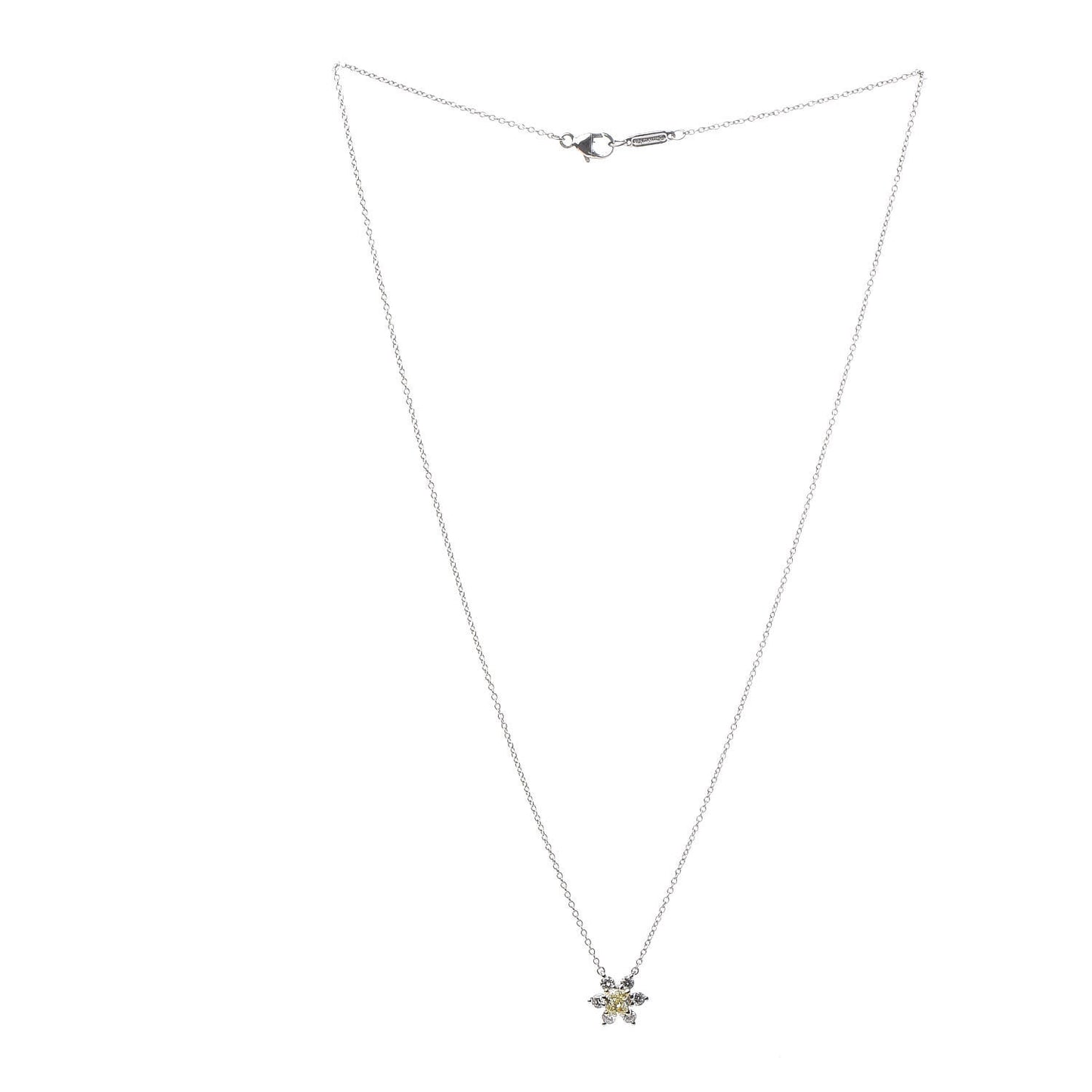 Platinum 18K Yellow Gold Diamond Fancy Yellow Diamond Buttercup Necklace
