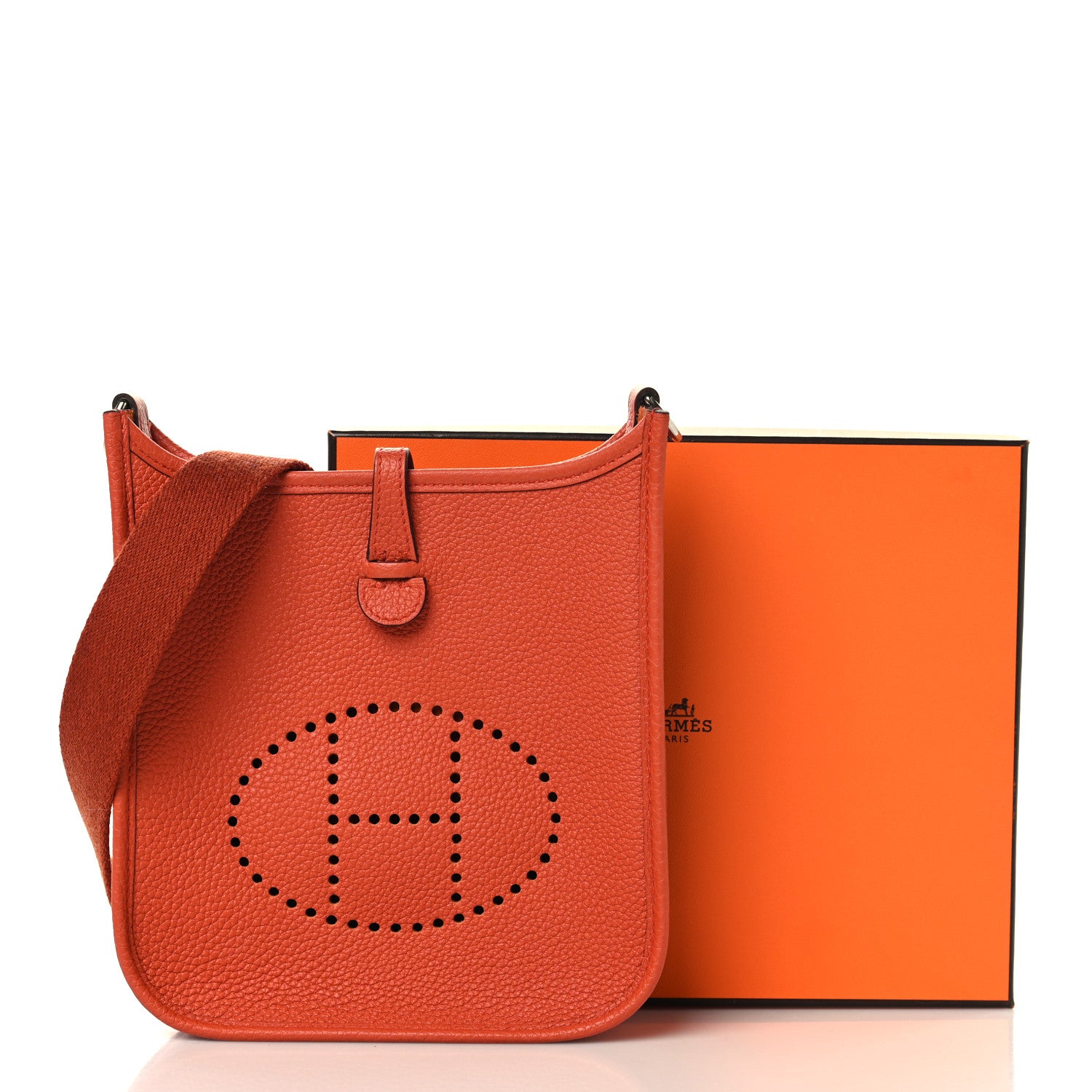 Hermes Taurillon Clemence Amazone Evelyne Terre Battue Cuivre 12 of 12