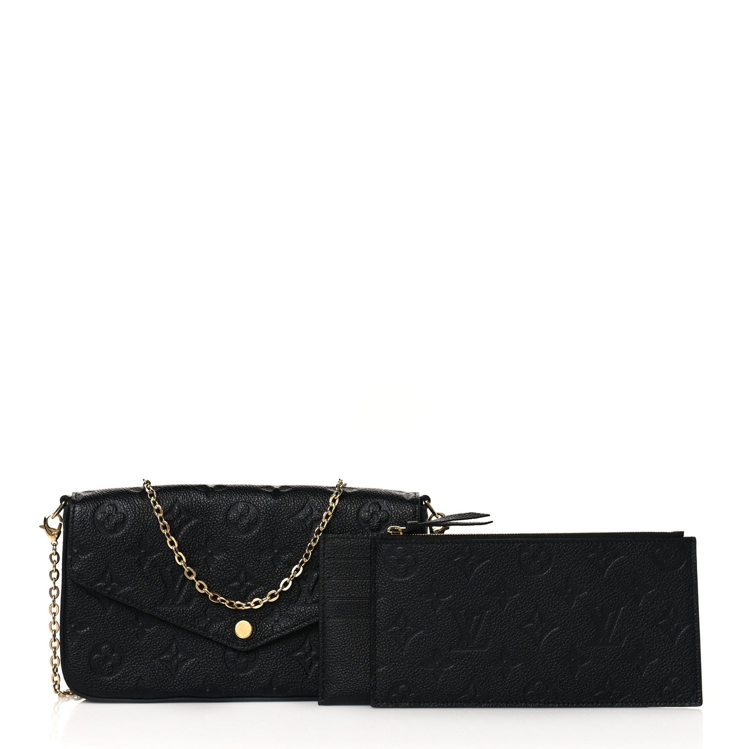 Louis Vuitton Empreinte Pochette Felicie Chain Wallet Black 1 of 10