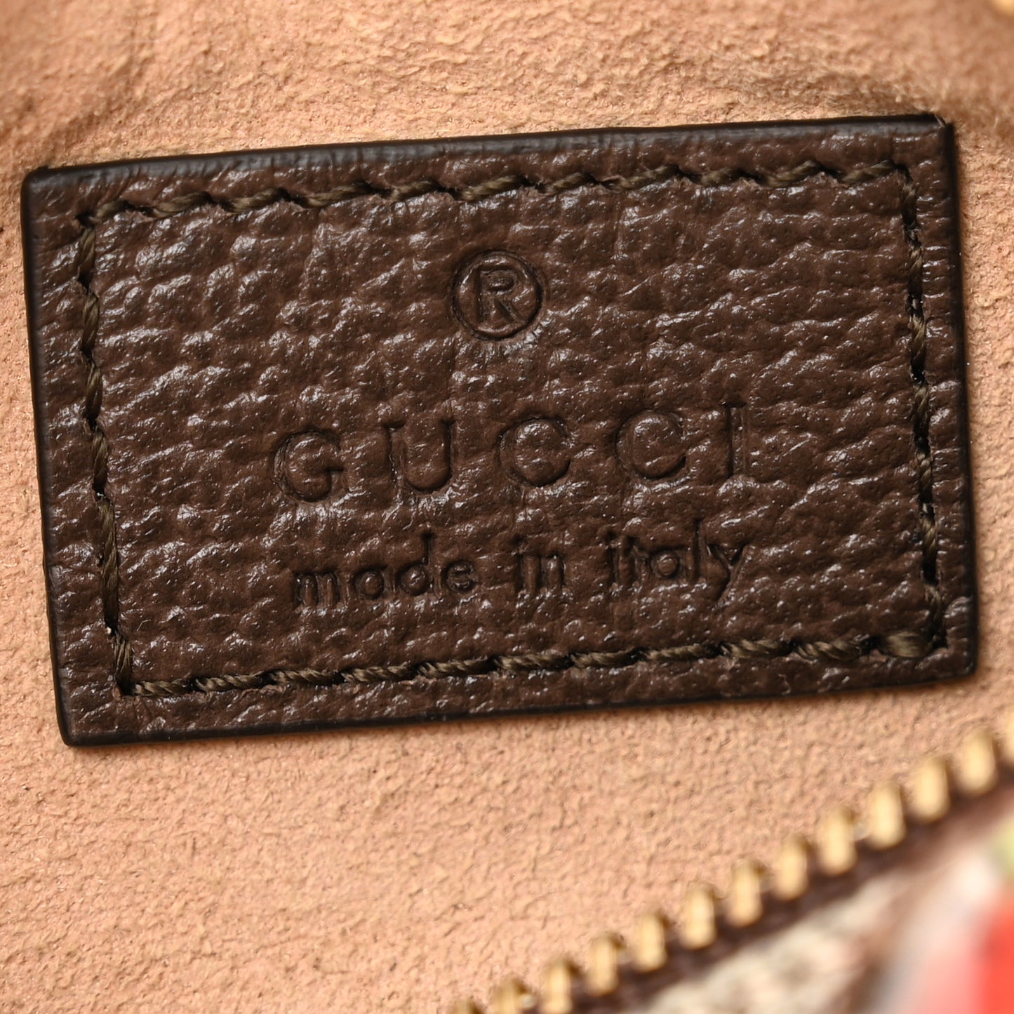GG Supreme Monogram Strawberry Retro Interlocking G Barrel Coin Purse Beige Ebony