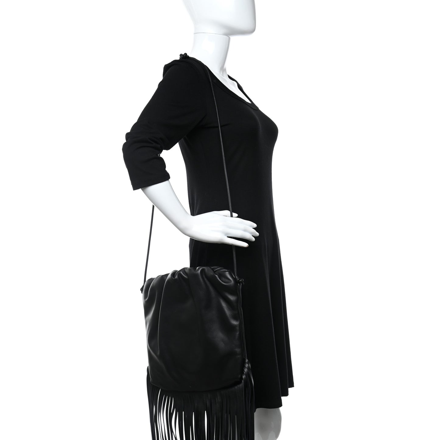 Nappa The Fringe Pouch Shoulder Bag Black