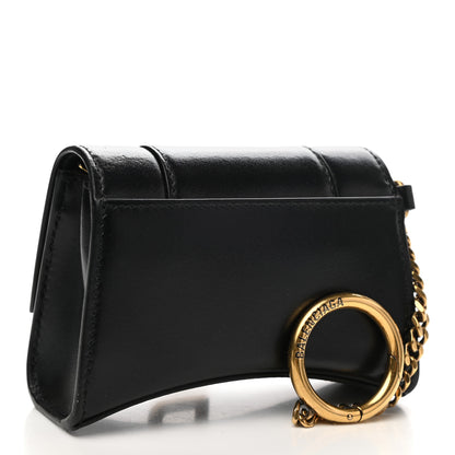 Balenciaga Shiny Box Calfskin Hourglass Chain Cardholder Black 3 of 9