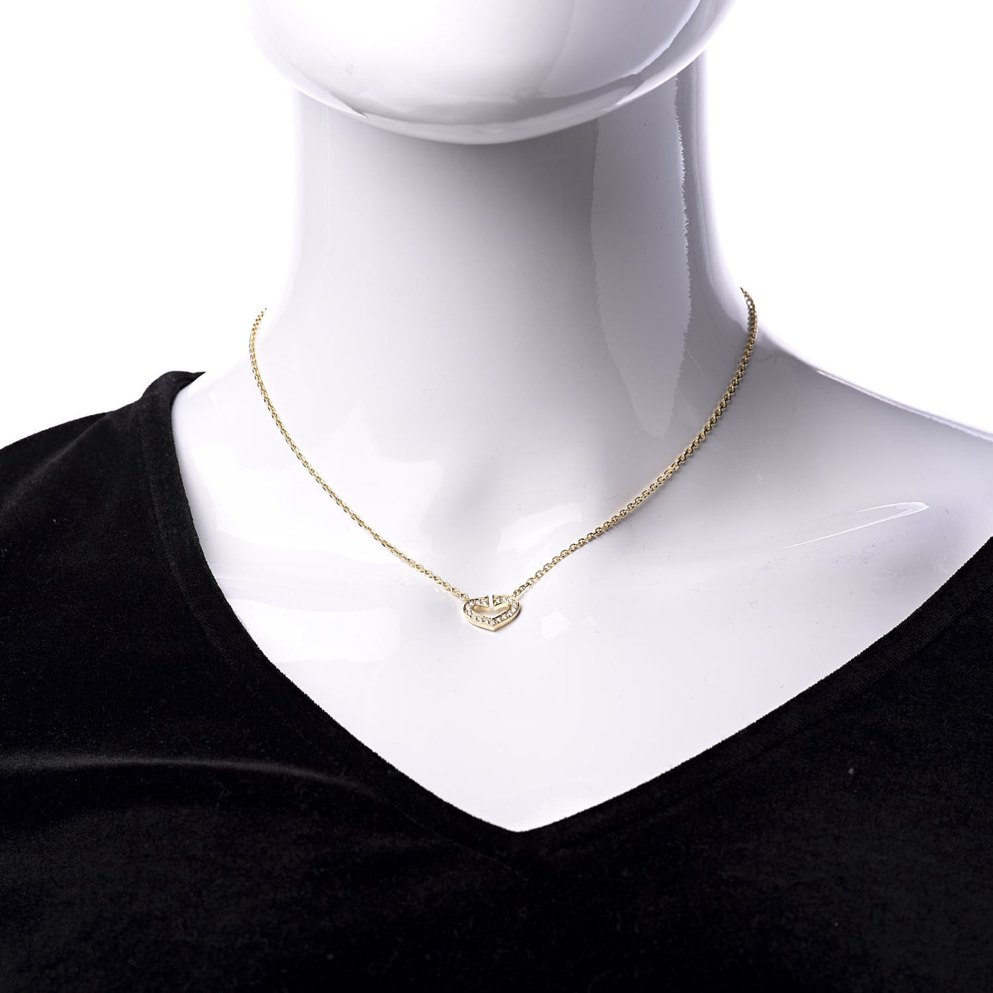 18K Yellow Gold Diamond Hearts And Symbols Pendant Necklace