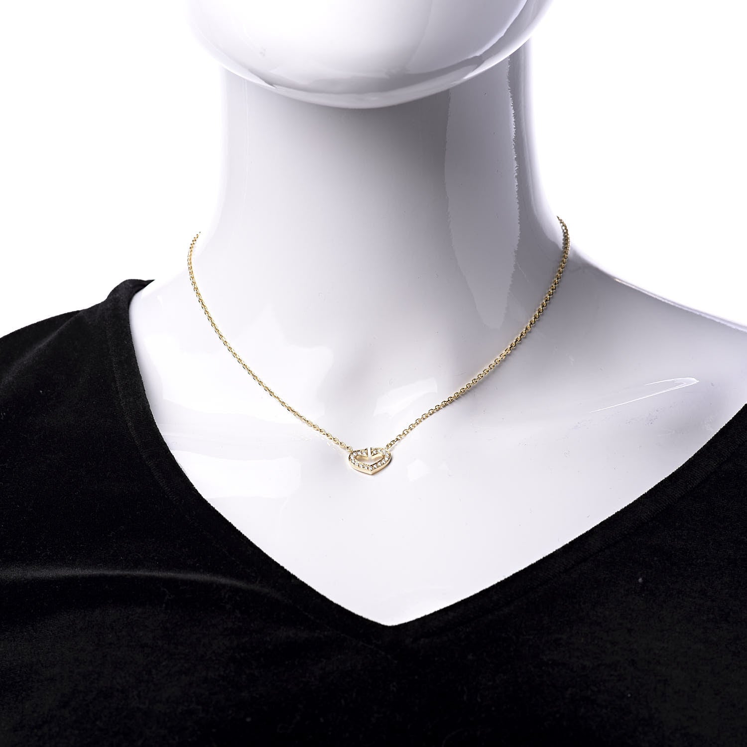Cartier 18K Yellow Gold Diamond Hearts And Symbols Pendant Necklace 2 of 7