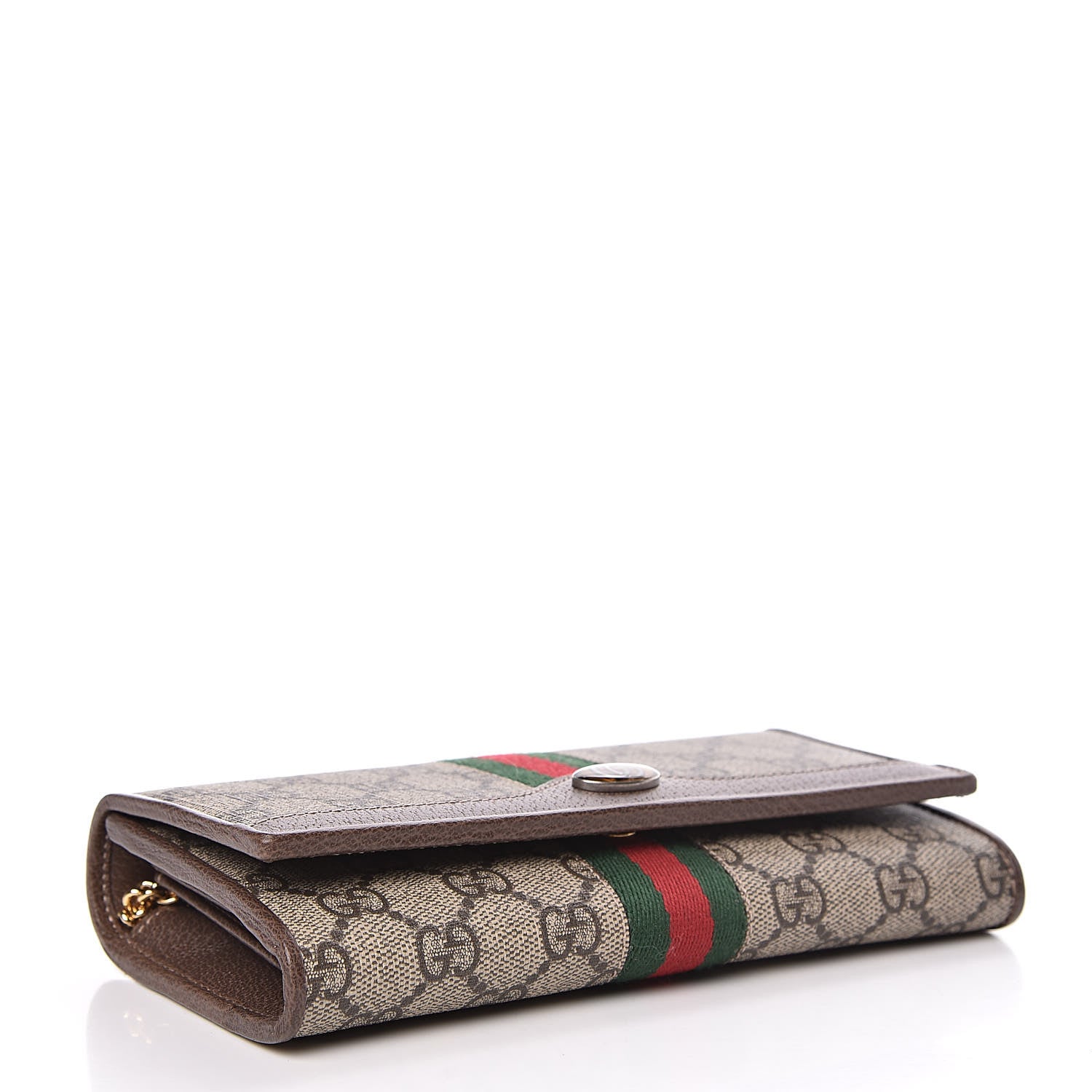 Gucci GG Supreme Monogram Web Ophidia Wallet On Chain Brown 4 of 12