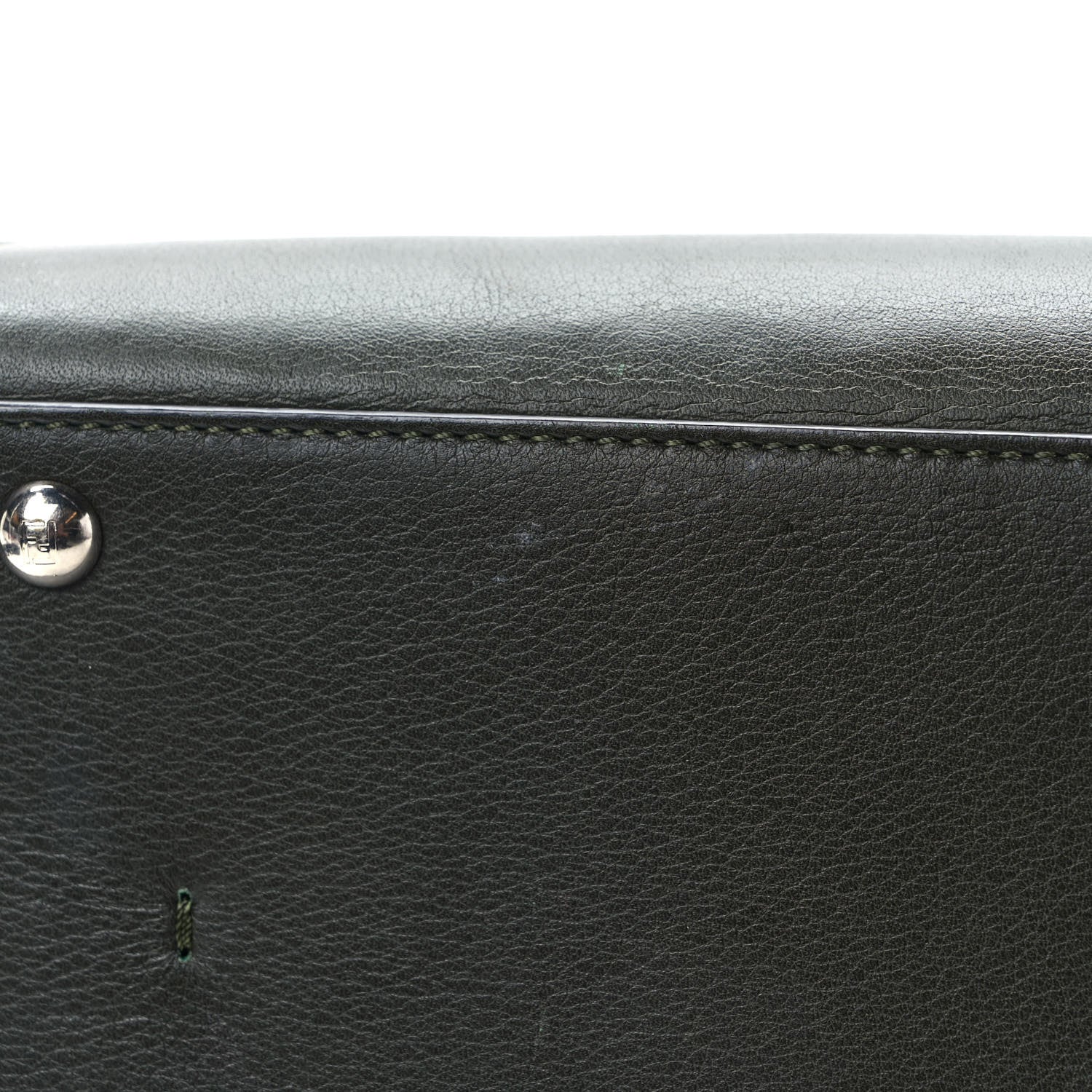 Fendi Vitello Dolce Marmol Shiny Nappa Petite 3Jours Tote Verde Prato 11 of 13