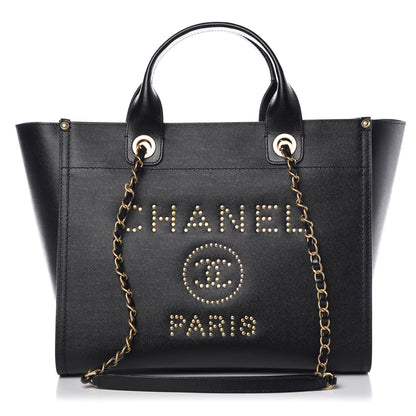 Chanel Caviar Small Studded Deauville Tote Black 1 of 11