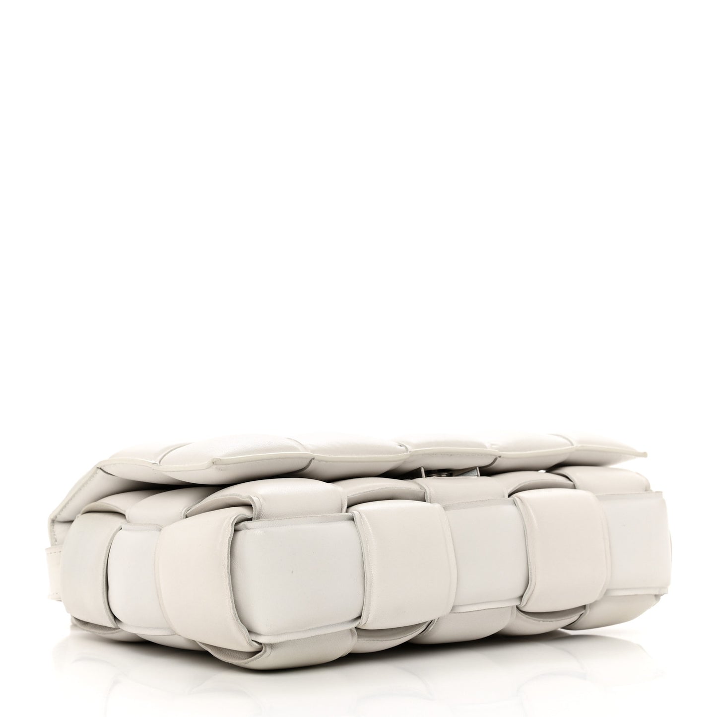 Nappa Maxi Intreccio Padded Cassette Crossbody Bag Chalk