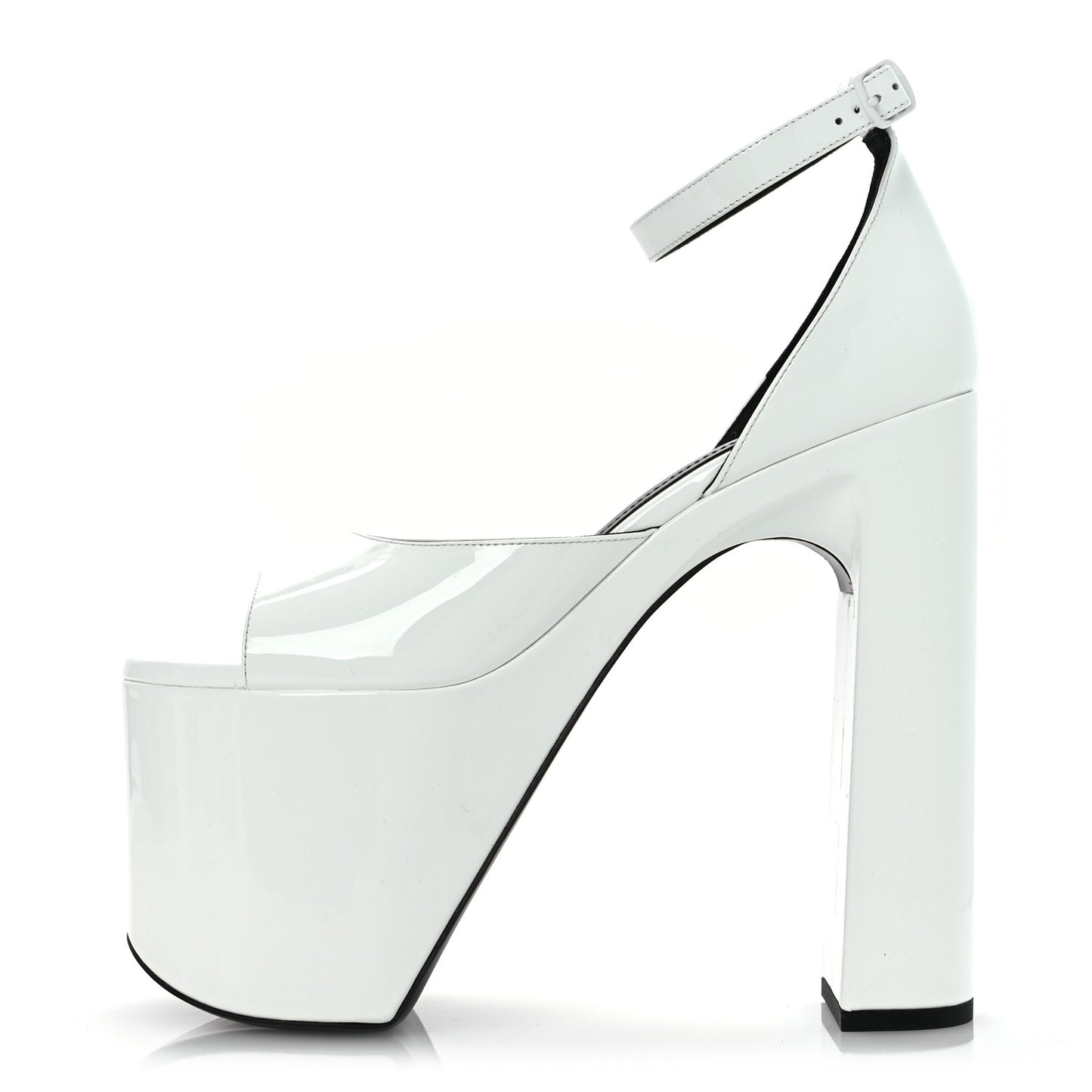 Patent Camden 160mm Platform Pumps 37 White