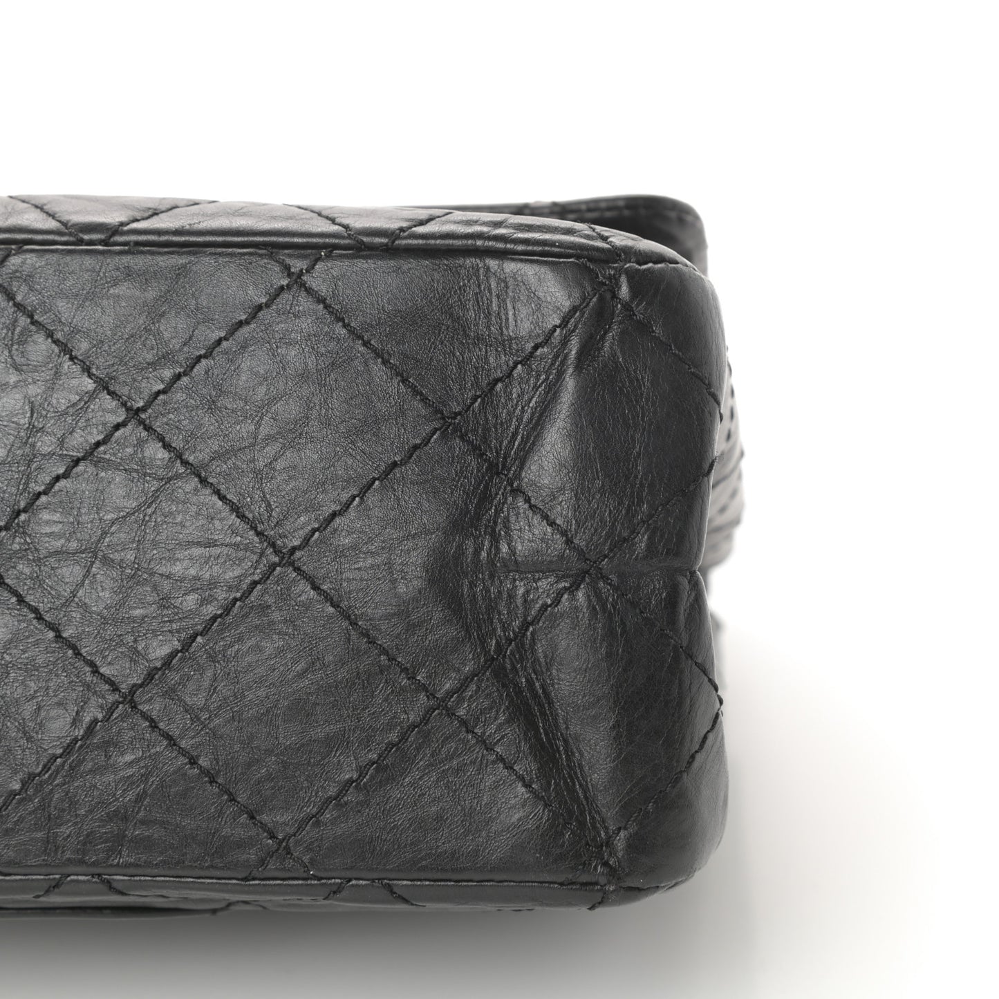 Aged Calfskin Quilted 2.55 Reissue 227 Flap Black