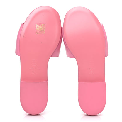Chanel Calfskin Patent Calfskin Logo Mules 35.5 Pink Black 5 of 8