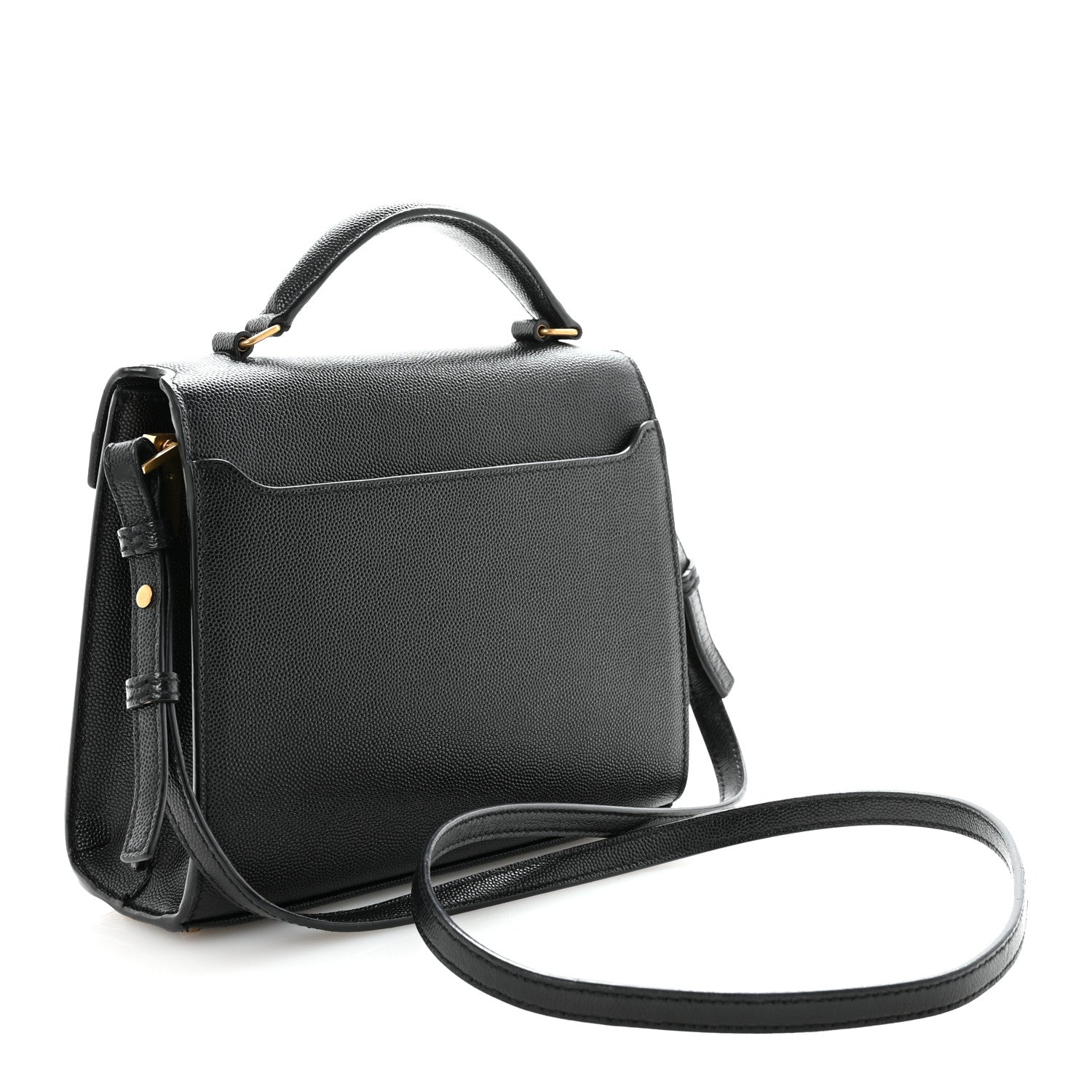 Saint Laurent Grain De Poudre Mini Classic Monogram Cassandra Top Handle Black 3 of 9