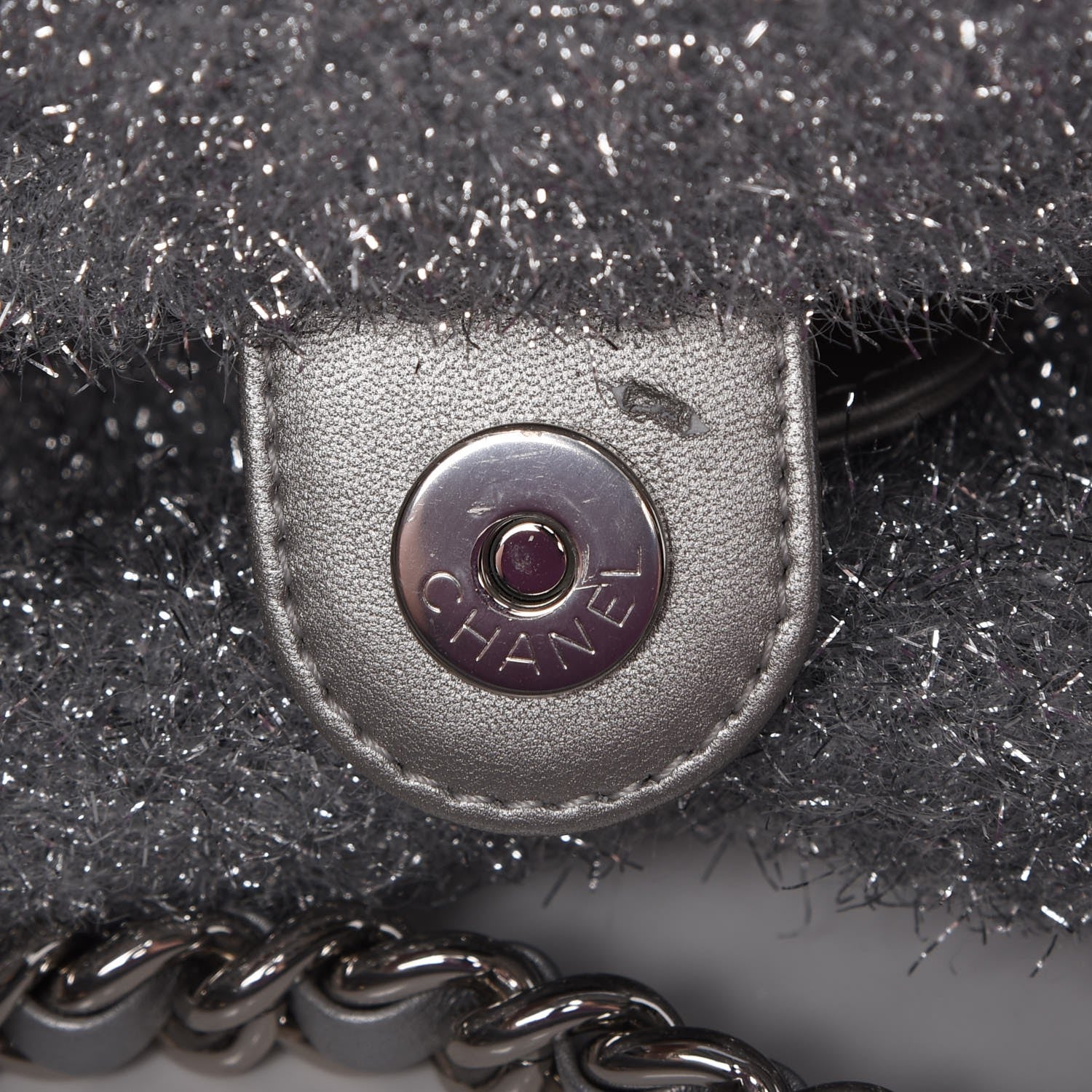 Chanel Knit Metallic Lambskin Large Shopping Tote Silver 8 of 8