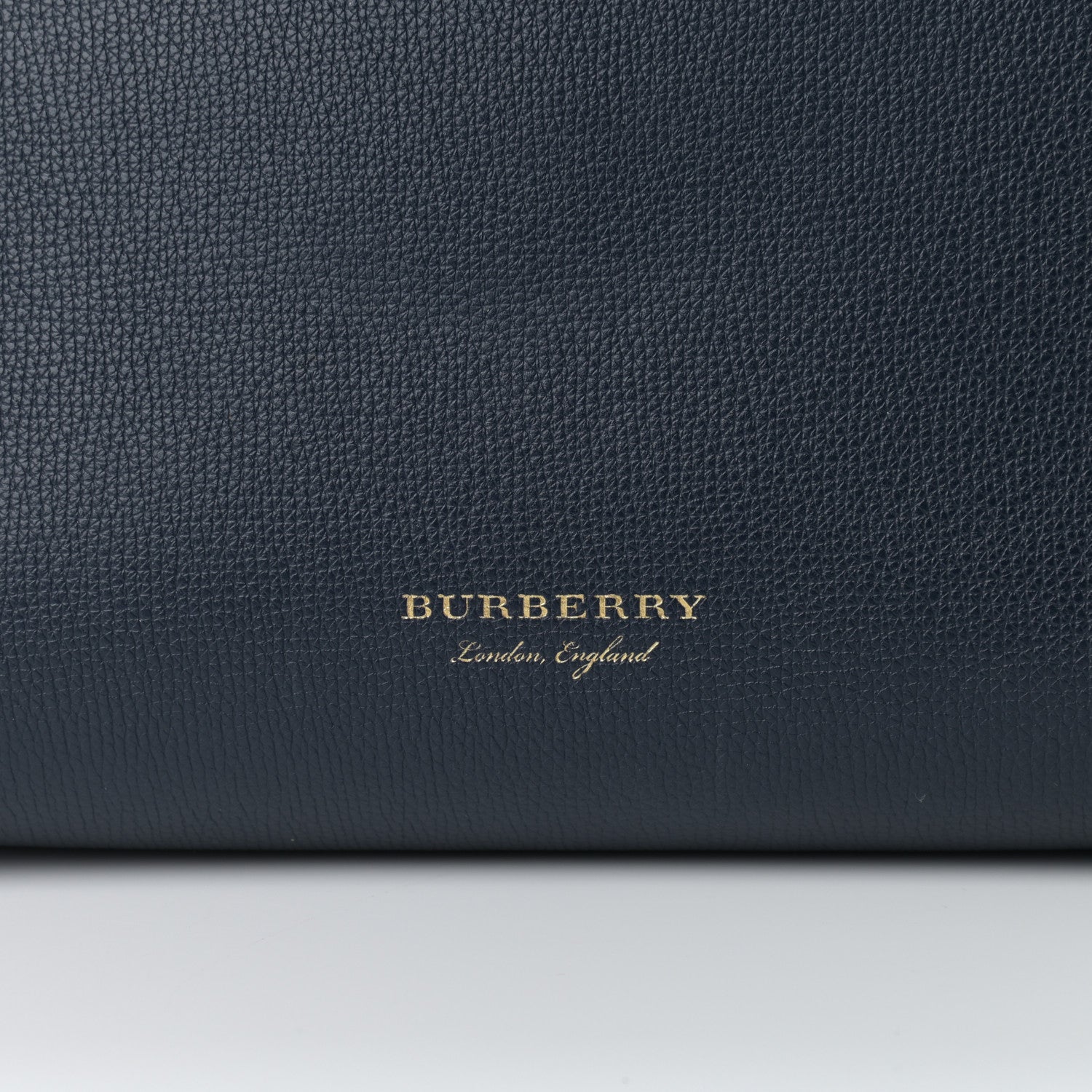 Burberry Grainy Calfskin House Check Medium Banner Tote Ink Blue 8 of 12
