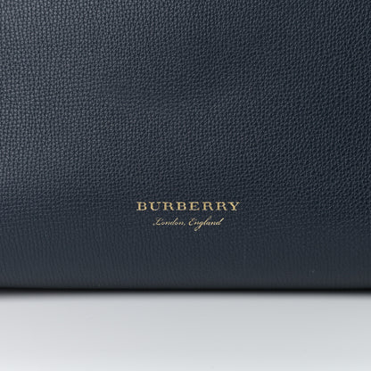 Burberry Grainy Calfskin House Check Medium Banner Tote Ink Blue 8 of 12
