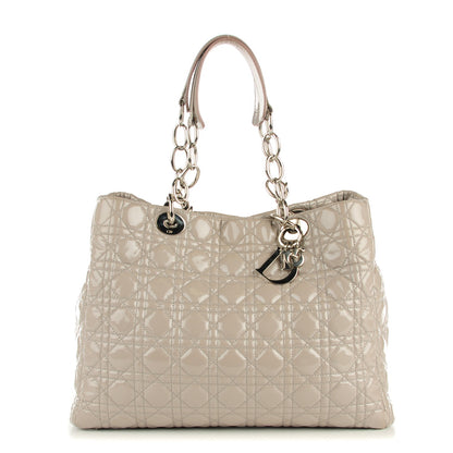 Christian Dior Patent Cannage Large Dior Soft Shopping Tote Grey 1 of 8