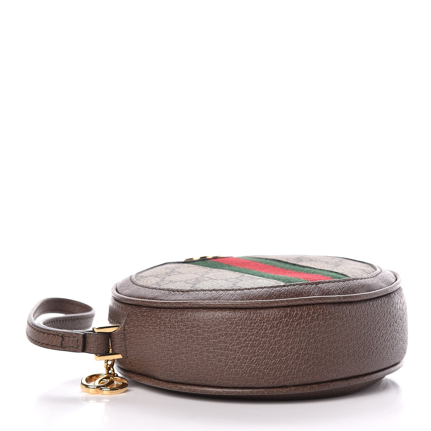 GG Supreme Monogram Web Ophidia Circle Wristlet Beige New Acero