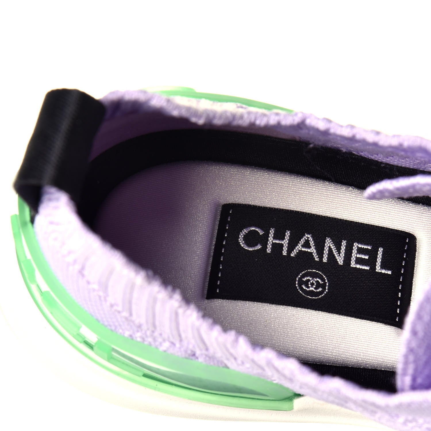 Chanel Mixed Fibers Quilted Womens CC Sneakers 38.5 Purple 7 of 8