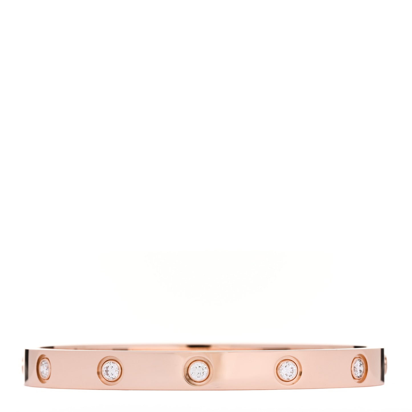 18K Pink Gold 10 Diamond LOVE Bracelet 16