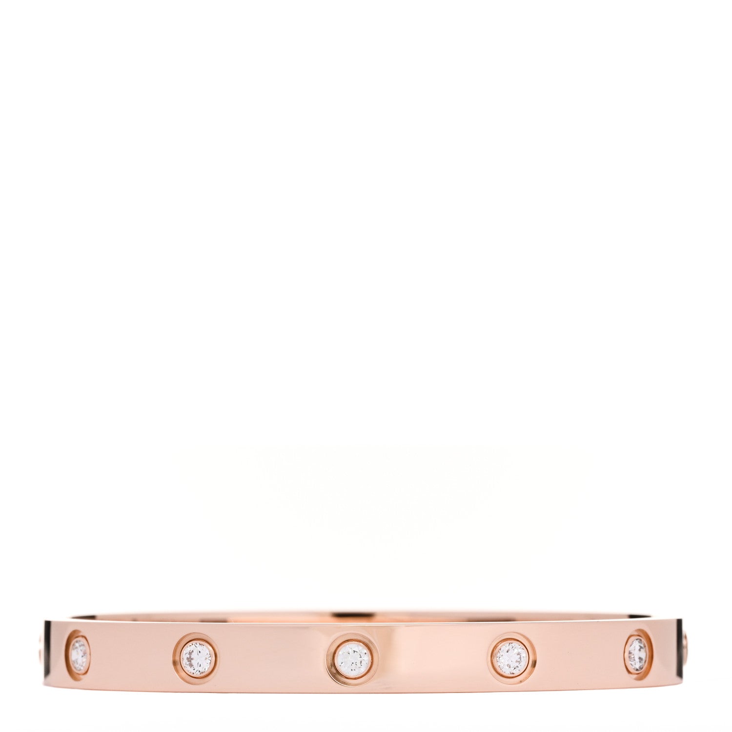 Cartier 18K Pink Gold 10 Diamond LOVE Bracelet 16 2 of 8