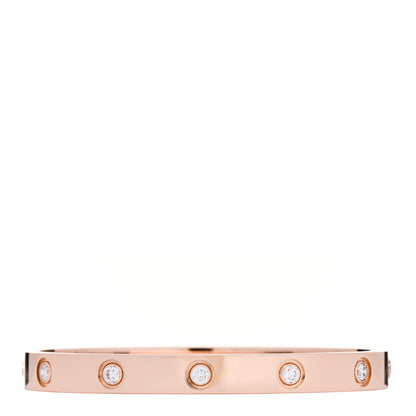 Cartier 18K Pink Gold 10 Diamond LOVE Bracelet 16 2 of 8