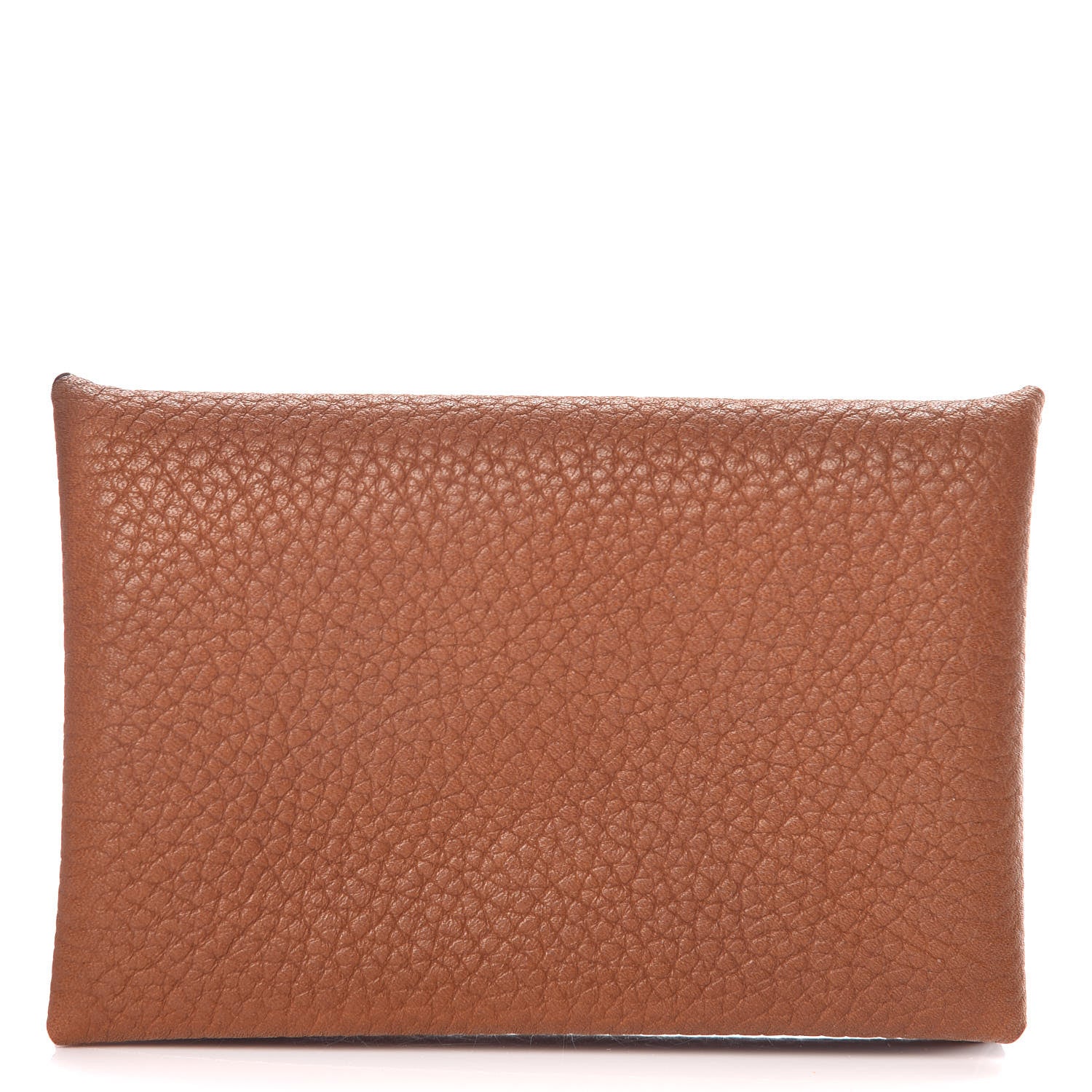 Hermes Barenia Faubourg Calvi Card Case Fauve Orange 1 of 8