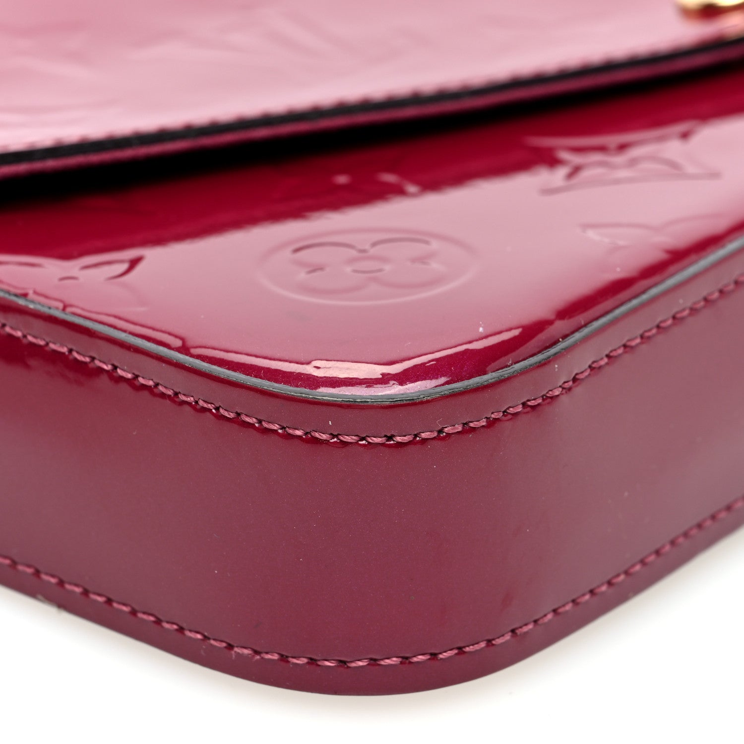 Louis Vuitton Vernis Felicie Chain Wallet Magenta 9 of 10