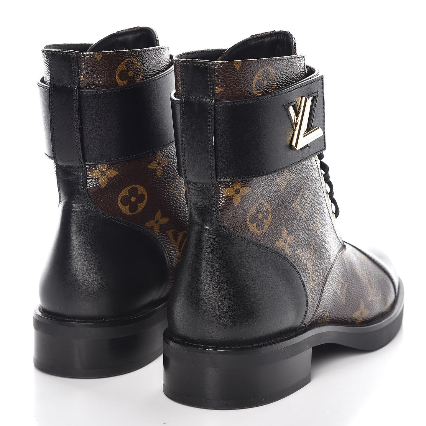 Calfskin Monogram Wonderland Flat Ranger Boots 39 Black