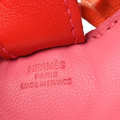 Hermes Milo Lambskin Grigri Rodeo Bag Charm PM Rose Azalee Orange Poppy Rouge Indien 3 of 6