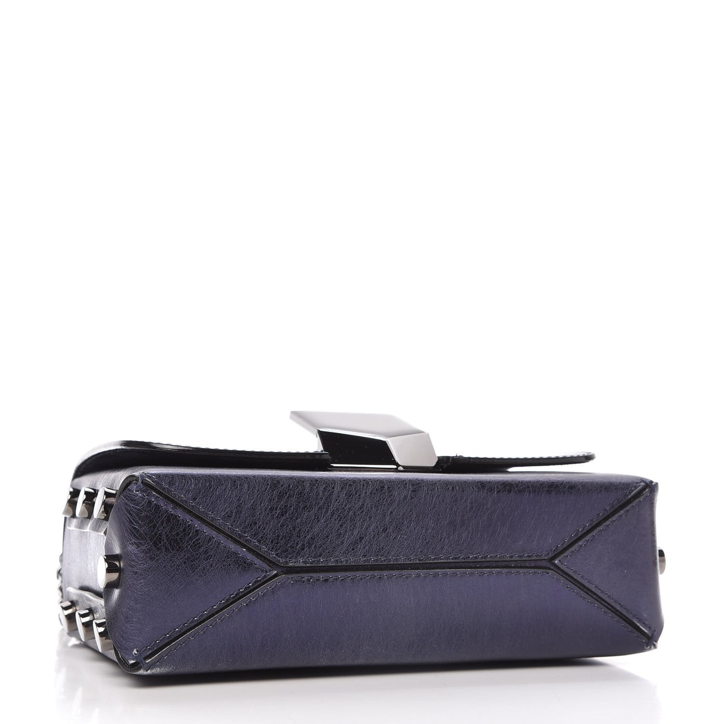 Metallic Calfskin Lockett Petite Shoulder Bag Purple