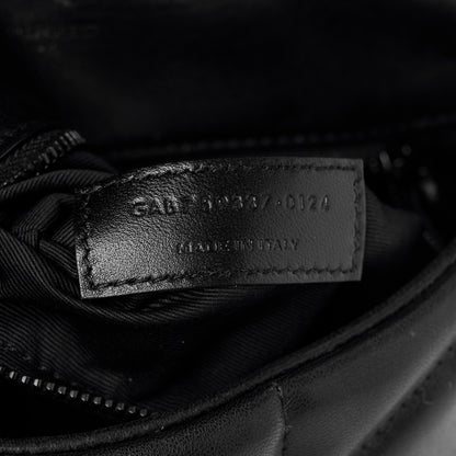 Saint Laurent Lambskin Quilted Toy Loulou Puffer Monogram Monochrome Chain Satchel Black 8 of 12