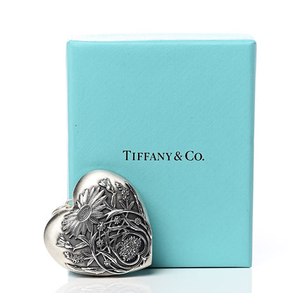 Tiffany Sterling Silver Large Ziegfeld Daisy Heart Locket Pendant 5 of 5