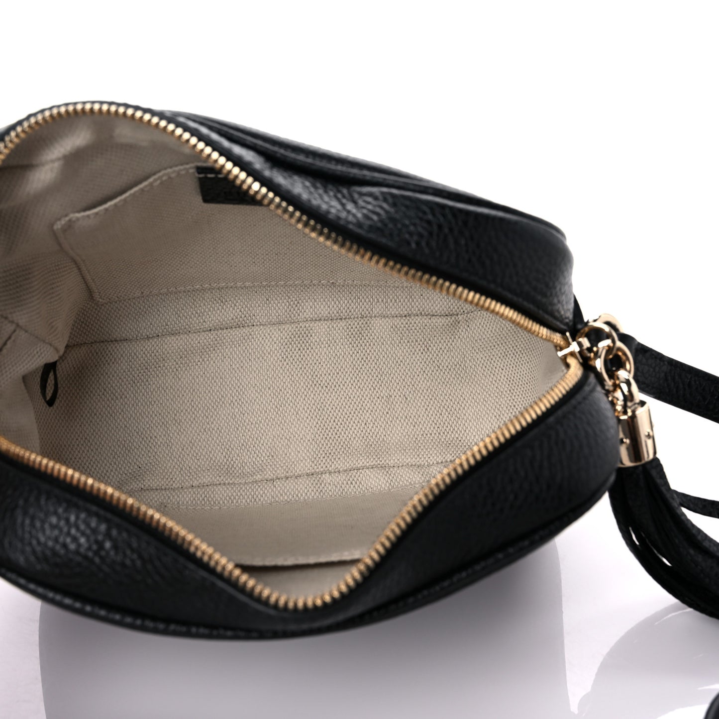 Pebbled Calfskin Small Soho Disco Bag Black