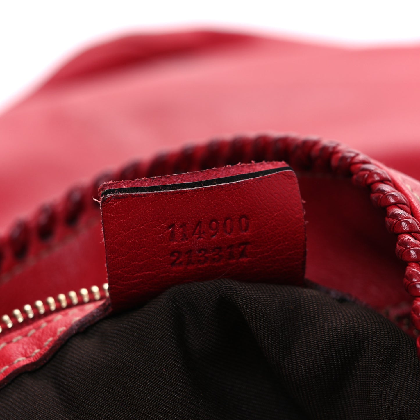 Calfskin Large Horsebit Chain Hobo Red